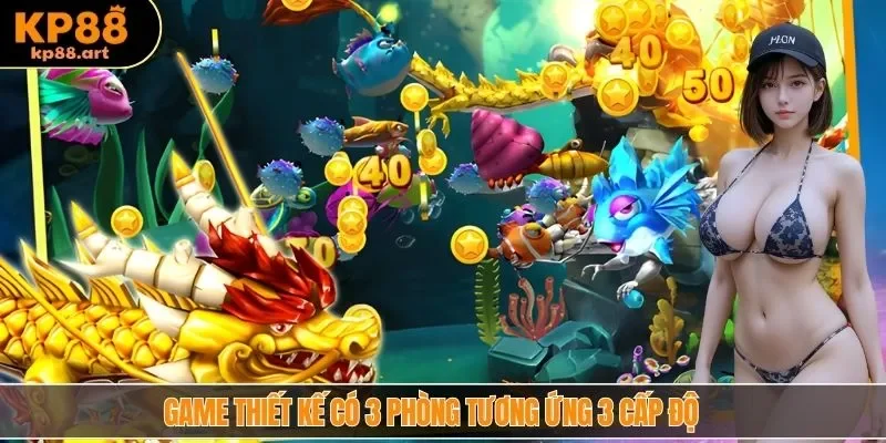 Game thiết kế có 3 phòng tương ứng 3 cấp độ
